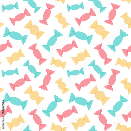 Candy, caramel, seamless pattern, vector illustration. Sweets store.

