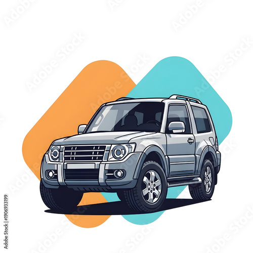 off road vehicle Pajero vector design