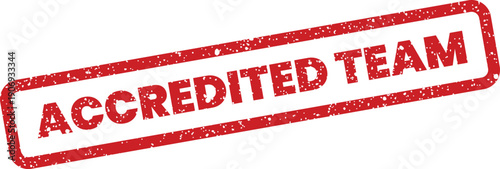 Distinctive rectangular grunge stamp graphic signifying a certified professional team or qualified group