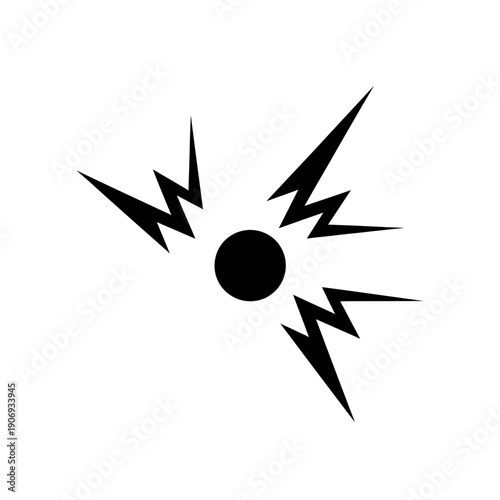 Abstract black explosion or burst symbol on white background