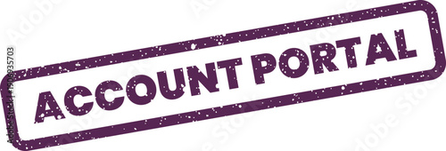 Distressed grunge style stamp design featuring the text Account Portal for online access points