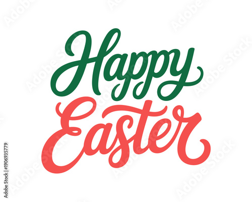 A colorful happy easter message in cursive script