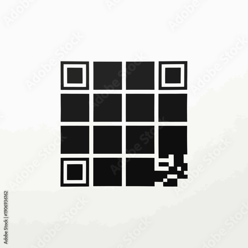 Abstract representation of a Quick Response code experiencing digital data corruption, highlighting themes of technical errors, security vulnerabilities, and system glitches in modern technology