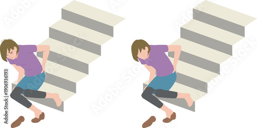 段から落ちて脚腰を痛めた女性