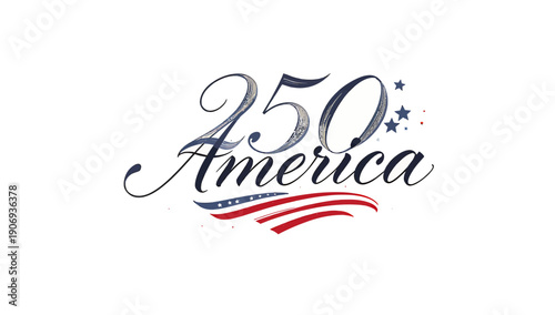 Logo for 250th anniversary of america with patriotic theme