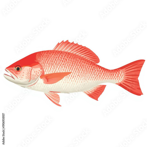 red fish isolated on white