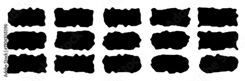 Wavy organic rectangle abstract shape, minimal modern design for branding, posters, social media, packaging, backgrounds. Clean trendy geometric element for contemporary layouts, vector illustration