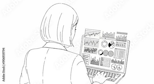 Person analyzing complex financial data on a laptop screen