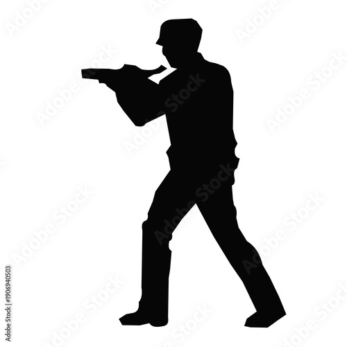 Man Aiming Pistol Silhouette