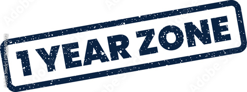 Distressed rectangular stamp graphic featuring “1 Year Zone” text, presented with a rough and aged appearance