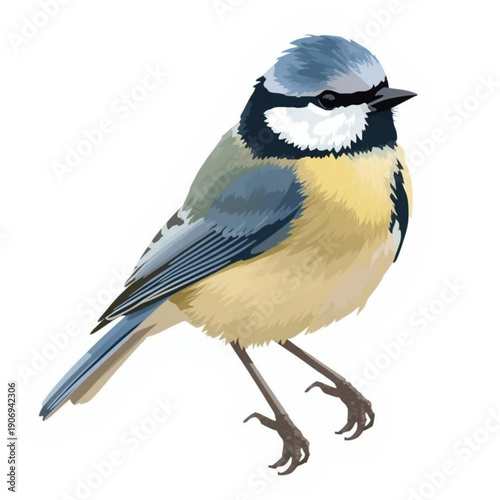 blue tit isolated on white