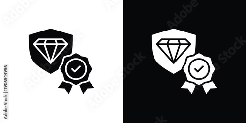 Authenticity Icon Sheet Multiple Style Collection Isolated Vector