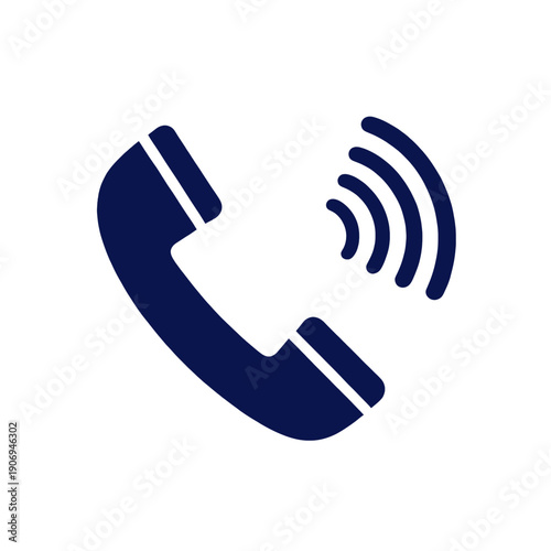 Phone Call Icon With Sound Waves Vector Graphic