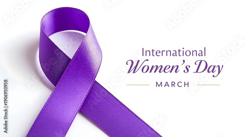 Purple ribbon for International Women's Day in March