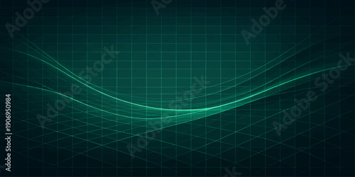 An abstract blue background with digital lines and light waves forming a medical heartbeat monitor pulse pattern for a modern technology cardiogram data chart illustration