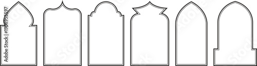 Islamic Arch Silhouette Set for Ramadan and Arabic Design Frames