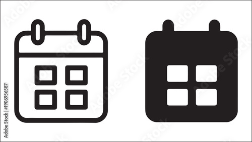 Isolated Mini Calendar Icon, Mini Calendar Schedule, Event Mini Calendar Planner, Date Reminder Organization Symbol, Time Management Design, Isolated White Background Vector