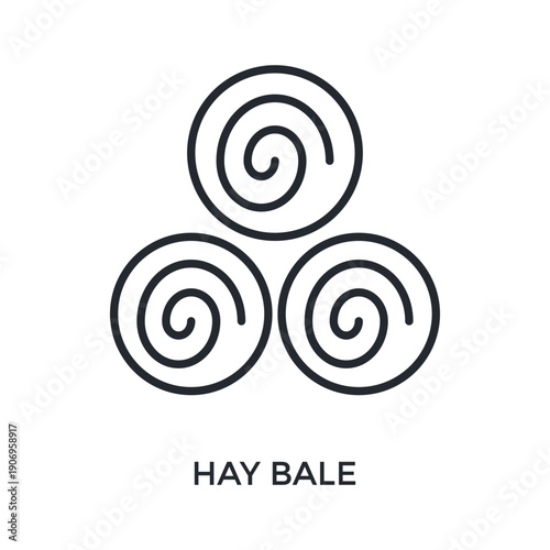Hay Bale Icon Outline Style. Vector Illustration For Graphic Design