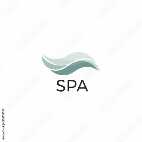 Spa logo design with wavy lines and calming colors.
