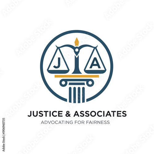 Justice Scales Logo Design Element.