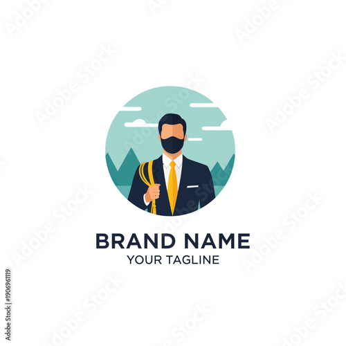 Illustration of a businessman with a beard.