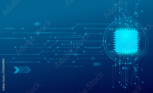 Wallpaper Mural Digital Microchip on Circuit Board  Technology Background Torontodigital.ca