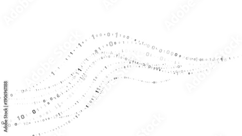 Wallpaper Mural Flowing Binary Code 0, 1  Abstract Technology Background Torontodigital.ca