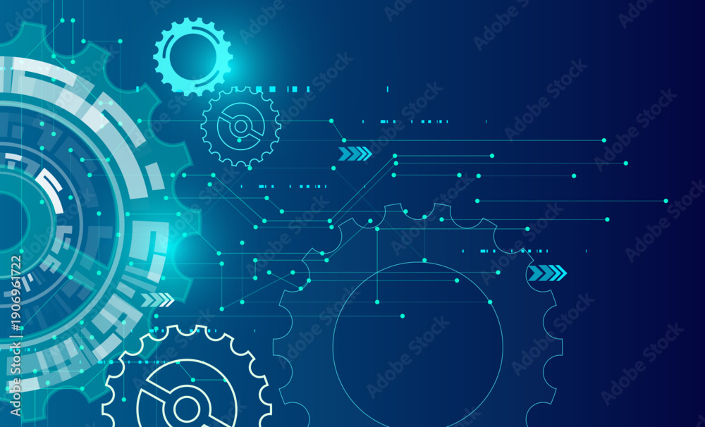 custom made wallpaper toronto digitalFuturistic Technology Background  Digital Gears and Circuit Board