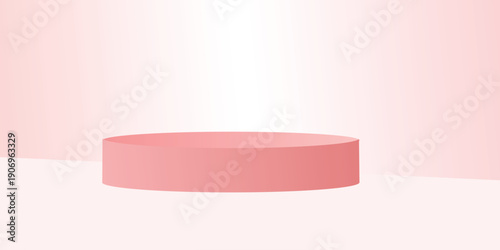Minimal 3D Pink Podium Display Background for Product Presentation
