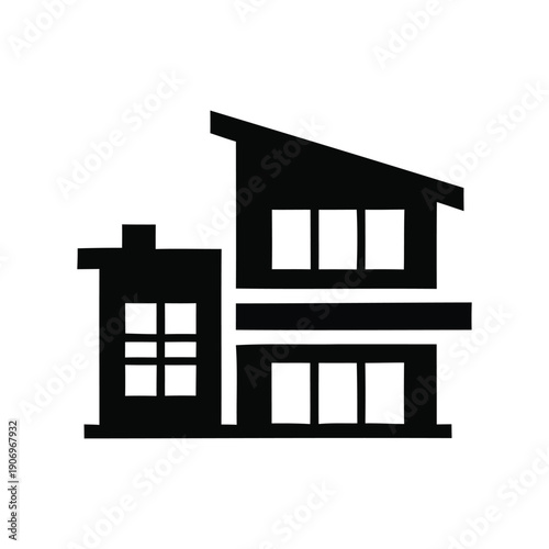 Modern house illustration with garage and shed viewed from front