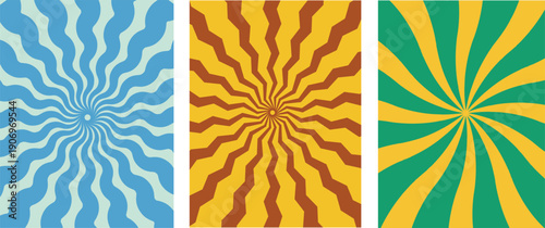 Vibrant psychedelic patterns in blue, orange, and green hues