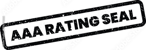 Grunge rectangular mark with AAA RATING SEAL text indicating a premium business quality endorsement and approval