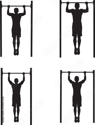 Variations of pull up exercise for fitness and strength training