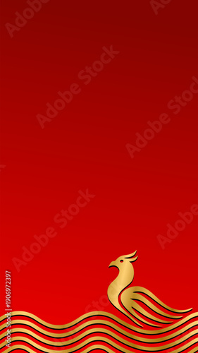 Imlek Background, Chinese Festival, Vivid dragon illustration emphasizing mythical creature design, suitable for fantasy themes, branding, or promotional content.