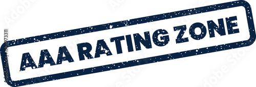 Grunge textured rectangular stamp with AAA RATING ZONE text diagonally oriented for marking a high performance area