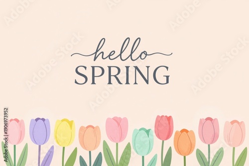 Greeting spring with colorful flowers on a soft background showing warmth and joy