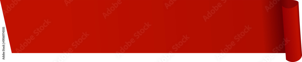 Obraz premium Red Scroll Banner - Isolated, Blank, Curled Edge