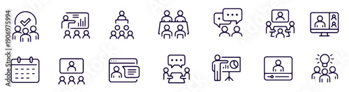 business meeting icons vector design