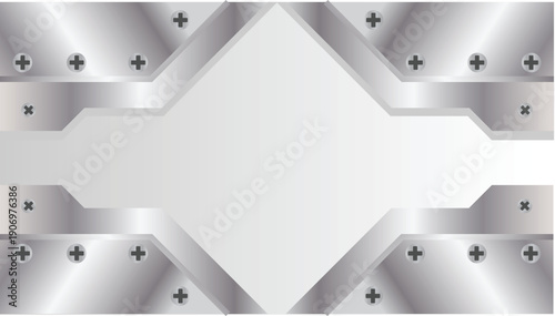 Industrial Metal Borders Frame with Screws. Graphic design elements and resources vector art
