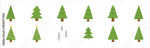 Festive Christmas Tree Vector Collection vector illustration