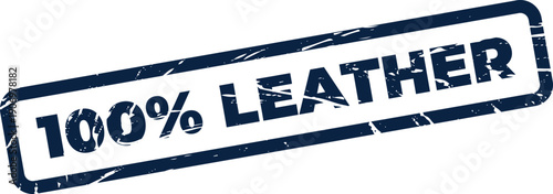 Grunge textured stamp with bold text asserting that an item is composed of genuine leather material