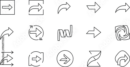 Collection of various arrow icons and symbols