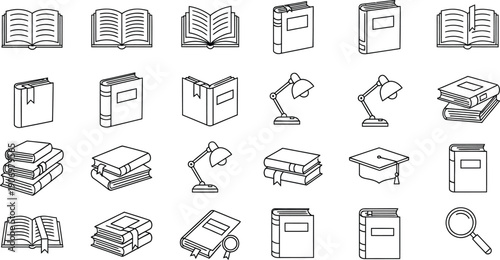 Collection of educational icons and symbols