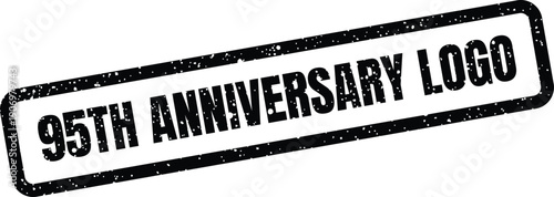 Grungy ninety fifth anniversary logo stamp featuring a textured effect for corporate branding or event identity