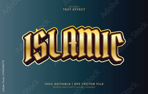 Editable Islamic Text Effect Vector File for Graphic Design