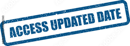 Grungy rectangular blue stamp icon signifying a record has been revised with new chronological details