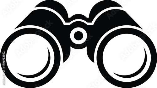 Modern binoculars icon for exploration and discovery