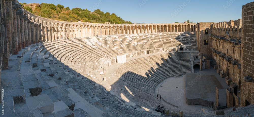 Fototapeta premium Interior view of the Roman Theater in the ancient city of Aspendos. Antalya, Türkiye