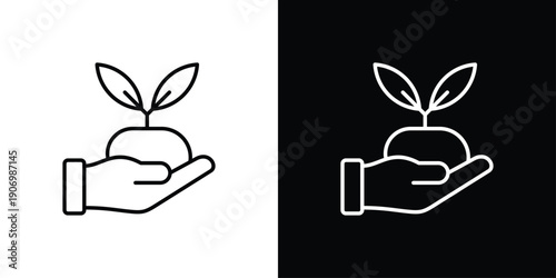 Growth Icon Sheet Multiple Style Collection Isolated Vector