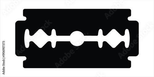 Minimal Razor Blade Sharp Cutting Symbol On White Background